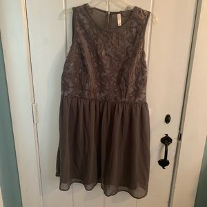 gray dress with flower detail- Xhilaration